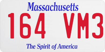 MA license plate 164VM3