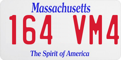 MA license plate 164VM4