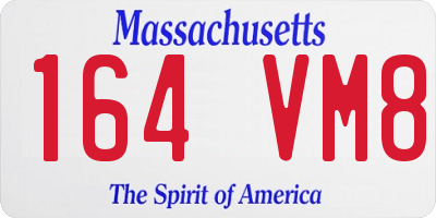 MA license plate 164VM8