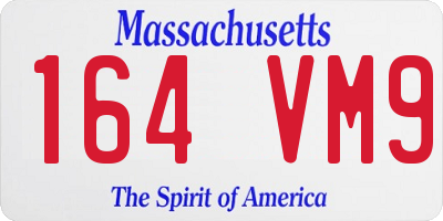 MA license plate 164VM9