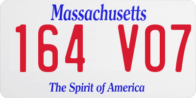 MA license plate 164VO7