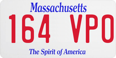 MA license plate 164VP0