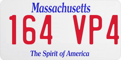 MA license plate 164VP4