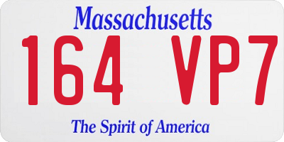 MA license plate 164VP7