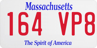 MA license plate 164VP8