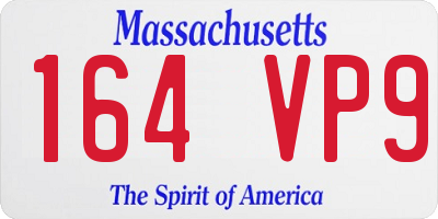 MA license plate 164VP9