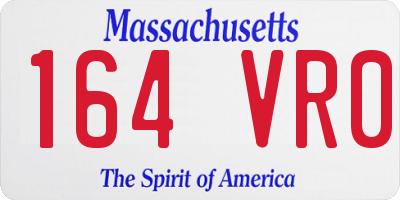 MA license plate 164VR0