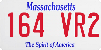 MA license plate 164VR2