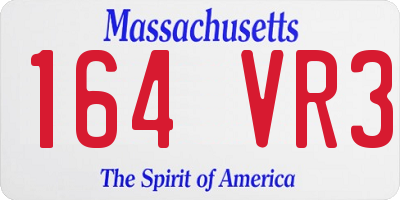 MA license plate 164VR3