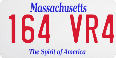 MA license plate 164VR4