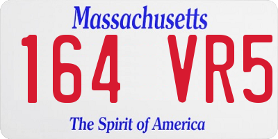 MA license plate 164VR5