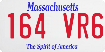 MA license plate 164VR6