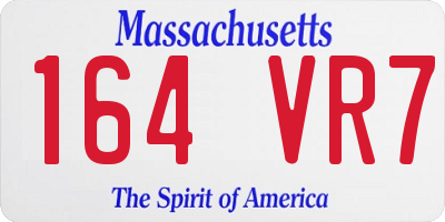 MA license plate 164VR7