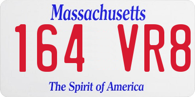 MA license plate 164VR8