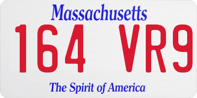 MA license plate 164VR9