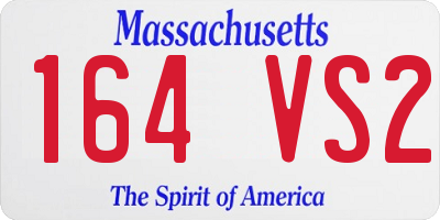 MA license plate 164VS2