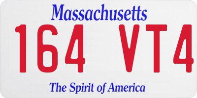 MA license plate 164VT4