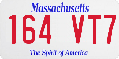 MA license plate 164VT7