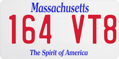 MA license plate 164VT8