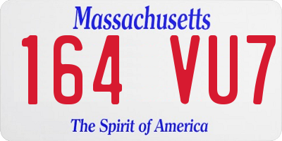 MA license plate 164VU7
