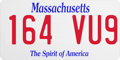 MA license plate 164VU9