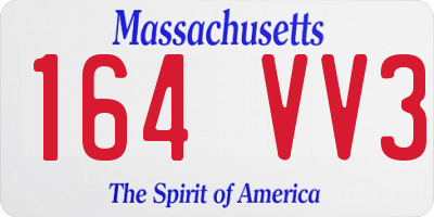 MA license plate 164VV3