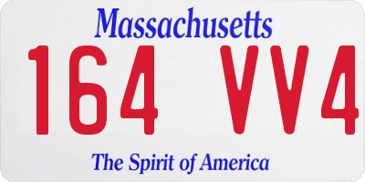 MA license plate 164VV4