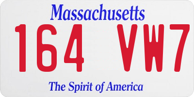 MA license plate 164VW7