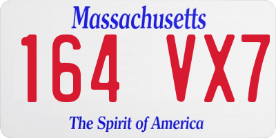 MA license plate 164VX7
