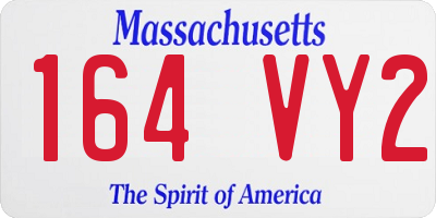 MA license plate 164VY2