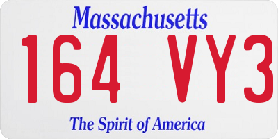 MA license plate 164VY3