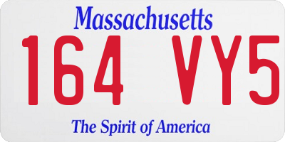 MA license plate 164VY5