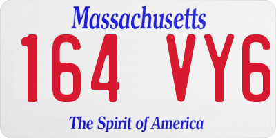 MA license plate 164VY6
