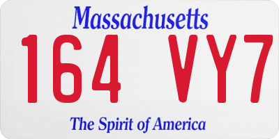 MA license plate 164VY7