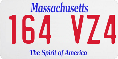 MA license plate 164VZ4