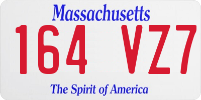 MA license plate 164VZ7