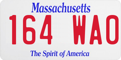MA license plate 164WA0