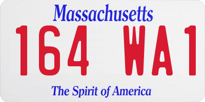 MA license plate 164WA1
