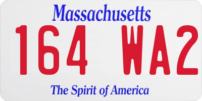 MA license plate 164WA2