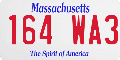 MA license plate 164WA3