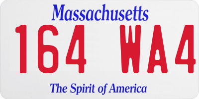 MA license plate 164WA4