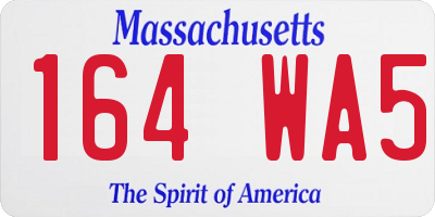 MA license plate 164WA5
