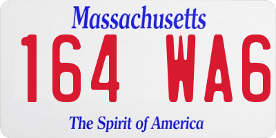 MA license plate 164WA6