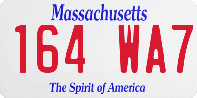 MA license plate 164WA7