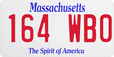 MA license plate 164WB0