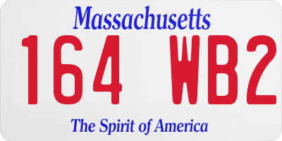 MA license plate 164WB2
