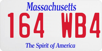 MA license plate 164WB4