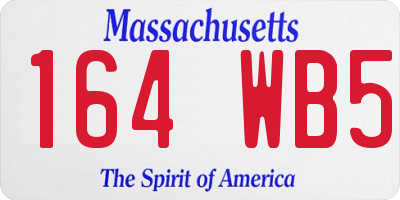 MA license plate 164WB5