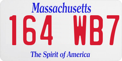 MA license plate 164WB7