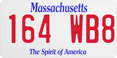 MA license plate 164WB8